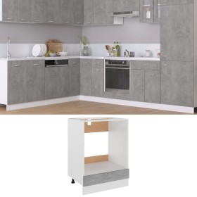 Armario de horno de madera contrachapada hormigón 60x46x81,5cm de vidaXL, Armarios de cocina - Ref: Foro24-802501, Precio: 63...