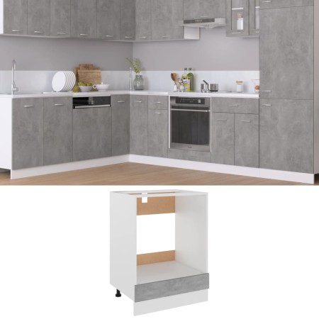 Armario de horno de madera contrachapada hormigón 60x46x81,5cm de vidaXL, Armarios de cocina - Ref: Foro24-802501, Precio: 63...