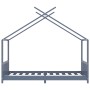 Estructura de cama infantil madera maciza pino gris 90x200 cm de , Cunas y camas para niños - Ref: Foro24-283372, Precio: 242...