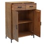 Zapatero de madera maciza de pino 75x40x110 cm de , Zapateros y organizadores de calzado - Ref: Foro24-349933, Precio: 261,75...