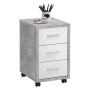 FMD Cajonera móvil color hormigón y blanco brillante de , Armarios archivadores - Ref: Foro24-429441, Precio: 102,87 €, Descu...