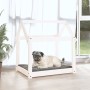 Cama para perros madera maciza de pino blanco 71x55x70 cm de , Camas para perros - Ref: Foro24-822203, Precio: 60,26 €, Descu...