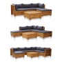 Reposapiés seccional con cojín madera maciza de acacia de , Sofás modulares de exterior - Ref: Foro24-46691, Precio: 126,52 €...