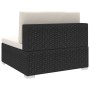 Asiento seccional central y cojines 1 ud ratán sintético negro de , Sofás modulares de exterior - Ref: Foro24-46794, Precio: ...