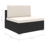 Asiento seccional central y cojines 1 ud ratán sintético negro de , Sofás modulares de exterior - Ref: Foro24-46794, Precio: ...