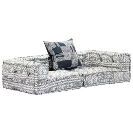 Puf modular de 2 plazas tela gris claro de , Cojines para sillas y sofás - Ref: Foro24-249407, Precio: 183,81 €, Descuento: %
