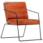 Sillón de cuero auténtico marrón canela de , Sillones - Ref: Foro24-284411, Precio: 233,03 €, Descuento: %