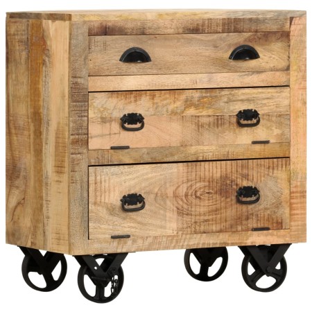 Aparador con ruedas de madera maciza de mango 70x40x75 cm de , Cajoneras - Ref: Foro24-285829, Precio: 218,43 €, Descuento: %