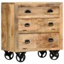 Aparador con ruedas de madera maciza de mango 70x40x75 cm de , Cajoneras - Ref: Foro24-285829, Precio: 218,43 €, Descuento: %