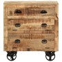 Aparador con ruedas de madera maciza de mango 70x40x75 cm de , Cajoneras - Ref: Foro24-285829, Precio: 218,43 €, Descuento: %