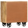 Aparador con ruedas de madera maciza de mango 70x40x75 cm de , Cajoneras - Ref: Foro24-285829, Precio: 218,43 €, Descuento: %