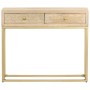 Mesa consola de madera maciza de mango dorado 90x30x75 cm de , Aparadores - Ref: Foro24-286505, Precio: 183,28 €, Descuento: %