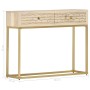 Mesa consola de madera maciza de mango dorado 90x30x75 cm de , Aparadores - Ref: Foro24-286505, Precio: 183,28 €, Descuento: %
