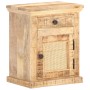 Mesita de noche madera maciza mango y caña natural 40x30x50 cm de , Mesitas de noche - Ref: Foro24-289088, Precio: 91,80 €, D...