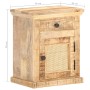 Mesita de noche madera maciza mango y caña natural 40x30x50 cm de , Mesitas de noche - Ref: Foro24-289088, Precio: 91,80 €, D...