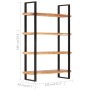 Estantería de 4 niveles madera maciza de acacia 120x40x180 cm de , Librerías y estanterías - Ref: Foro24-321065, Precio: 429,...