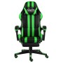 Silla gaming con reposapiés cuero sintético negro y verde de vidaXL, Sillas de oficina - Ref: Foro24-20529, Precio: 138,53 €,...