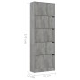 Zapatero 5 puertas madera ingeniería gris hormigón 59x24x167 cm de , Zapateros y organizadores de calzado - Ref: Foro24-33814...