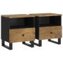Mesitas de noche 2 uds madera maciza mango madera contrachapada de , Mesitas de noche - Ref: Foro24-350655, Precio: 120,44 €,...