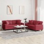 Juego de sofás con cojines 2 piezas cuero sintético rojo tinto de , Sofás - Ref: Foro24-3201927, Precio: 574,17 €, Descuento: %