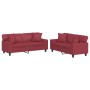 Juego de sofás con cojines 2 piezas cuero sintético rojo tinto de , Sofás - Ref: Foro24-3201927, Precio: 574,17 €, Descuento: %