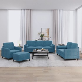 Juego de sofás con cojines 4 piezas terciopelo azul de , Sofás - Ref: Foro24-3201973, Precio: 798,25 €, Descuento: %