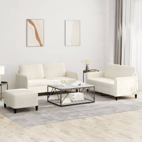 Juego de sofás 3 piezas terciopelo crema de , Sofás - Ref: Foro24-3201992, Precio: 547,34 €, Descuento: %