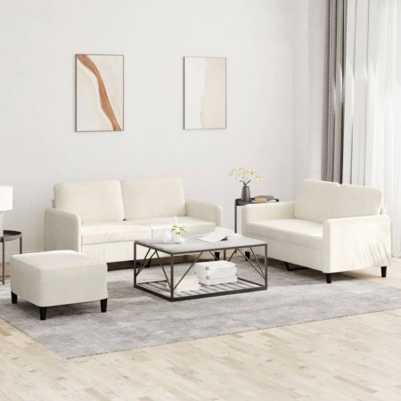 Juego de sofás 3 piezas terciopelo crema de , Sofás - Ref: Foro24-3201992, Precio: 547,34 €, Descuento: %