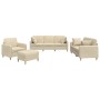 Juego de sofás con cojines 4 piezas tela crema de , Sofás - Ref: Foro24-3202080, Precio: 682,61 €, Descuento: %