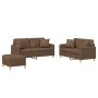 Juego de sofás con cojines 3 piezas tela marrón de , Sofás - Ref: Foro24-3202113, Precio: 489,01 €, Descuento: %