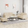 Juego de sofás con cojines 3 piezas tela crema de , Sofás - Ref: Foro24-3202096, Precio: 475,61 €, Descuento: %