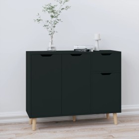 Aparador de madera de ingeniería negro 90x30x72 cm de , Aparadores - Ref: Foro24-326814, Precio: 115,29 €, Descuento: %