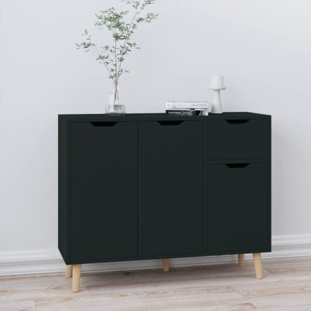 Aparador de madera de ingeniería negro 90x30x72 cm de , Aparadores - Ref: Foro24-326814, Precio: 115,29 €, Descuento: %