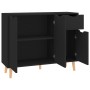 Aparador de madera de ingeniería negro 90x30x72 cm de , Aparadores - Ref: Foro24-326814, Precio: 115,29 €, Descuento: %