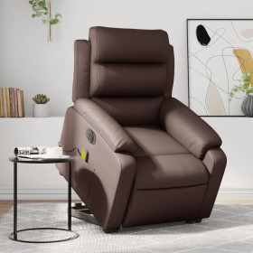 Sillón de masaje elevable eléctrico cuero sintético marrón de , Sillones - Ref: Foro24-3205065, Precio: 345,59 €, Descuento: %