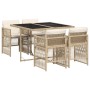 Set comedor de jardín 5 pzas con cojines ratán sintético beige de , Conjuntos de jardín - Ref: Foro24-3210898, Precio: 284,63...