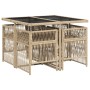 Set comedor de jardín 5 pzas con cojines ratán sintético beige de , Conjuntos de jardín - Ref: Foro24-3210898, Precio: 284,63...