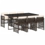 Set comedor de jardín 7 pzas con cojines ratán sintético marrón de , Conjuntos de jardín - Ref: Foro24-3210909, Precio: 409,7...