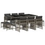 Set de comedor de jardín 11 pzas y cojines ratán sintético gris de , Conjuntos de jardín - Ref: Foro24-3210968, Precio: 501,5...