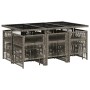 Set de comedor de jardín 11 pzas y cojines ratán sintético gris de , Conjuntos de jardín - Ref: Foro24-3210968, Precio: 501,5...