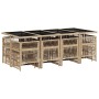 Set comedor de jardín con cojines 13 pzas ratán sintético beige de , Conjuntos de jardín - Ref: Foro24-3210982, Precio: 717,1...