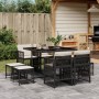 Set de comedor de jardín 9 pzas y cojines ratán sintético negro de , Conjuntos de jardín - Ref: Foro24-3210954, Precio: 356,7...