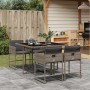 Set comedor de jardín 5 piezas con cojines ratán sintético gris de , Conjuntos de jardín - Ref: Foro24-3211256, Precio: 254,1...