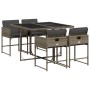 Set comedor de jardín 5 piezas con cojines ratán sintético gris de , Conjuntos de jardín - Ref: Foro24-3211256, Precio: 254,1...