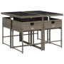 Set comedor de jardín 5 piezas con cojines ratán sintético gris de , Conjuntos de jardín - Ref: Foro24-3211256, Precio: 254,1...