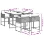 Set comedor de jardín 5 piezas con cojines ratán sintético gris de , Conjuntos de jardín - Ref: Foro24-3211256, Precio: 254,1...