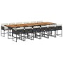 Set comedor de jardín con cojines 13 pzas ratán sintético negro de , Conjuntos de jardín - Ref: Foro24-3211311, Precio: 873,5...