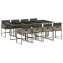 Set comedor jardín 9 pzas y cojines ratán sintético gris de , Conjuntos de jardín - Ref: Foro24-3211280, Precio: 504,57 €, De...