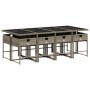 Set comedor jardín 9 pzas y cojines ratán sintético gris de , Conjuntos de jardín - Ref: Foro24-3211280, Precio: 504,57 €, De...