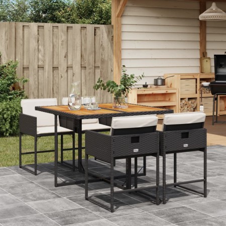 Set de muebles jardín 5 pzas con cojines ratán sintético negro de , Conjuntos de jardín - Ref: Foro24-3211263, Precio: 283,35...